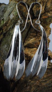 Fold formed silver earrings